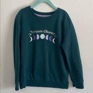 Teal 'Dream Chaser' Tunic Sweatshirt Girls Medium